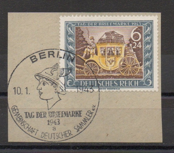 Michel Nr. 828, Tag der Briefmarke auf Briefstück FDC.
